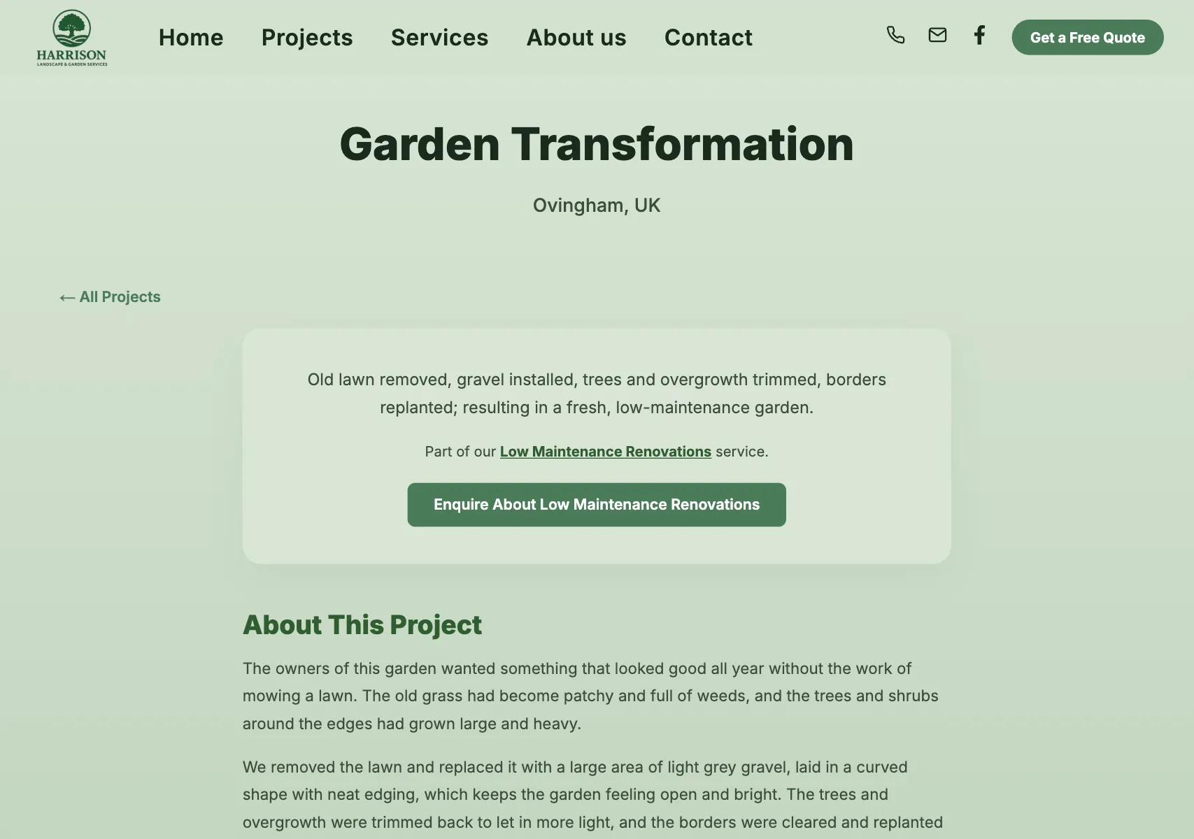 Harrison Landscape & Garden Services Showcase - Technical Implementation Detail 3