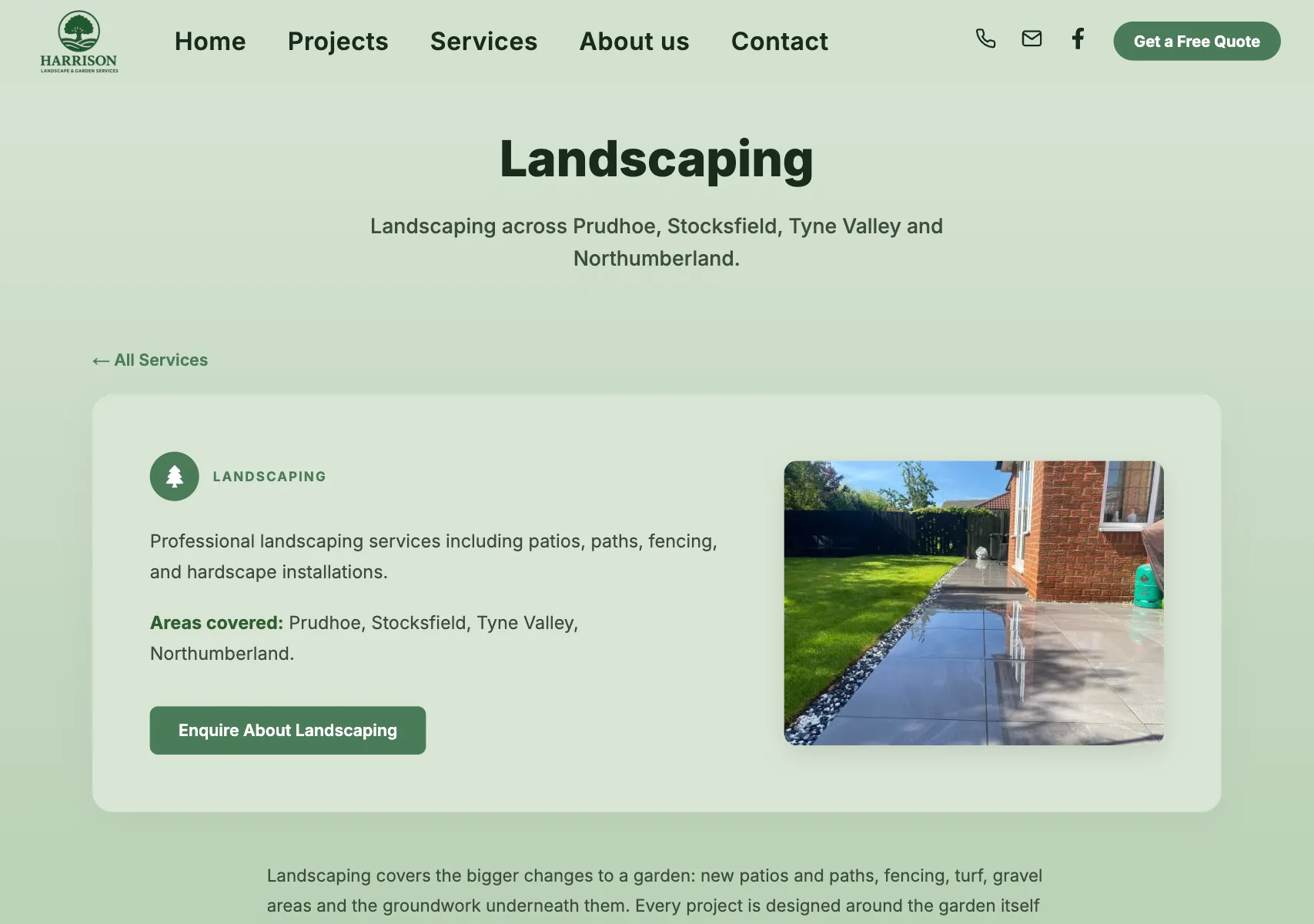 Harrison Landscape & Garden Services Showcase - Technical Implementation Detail 6