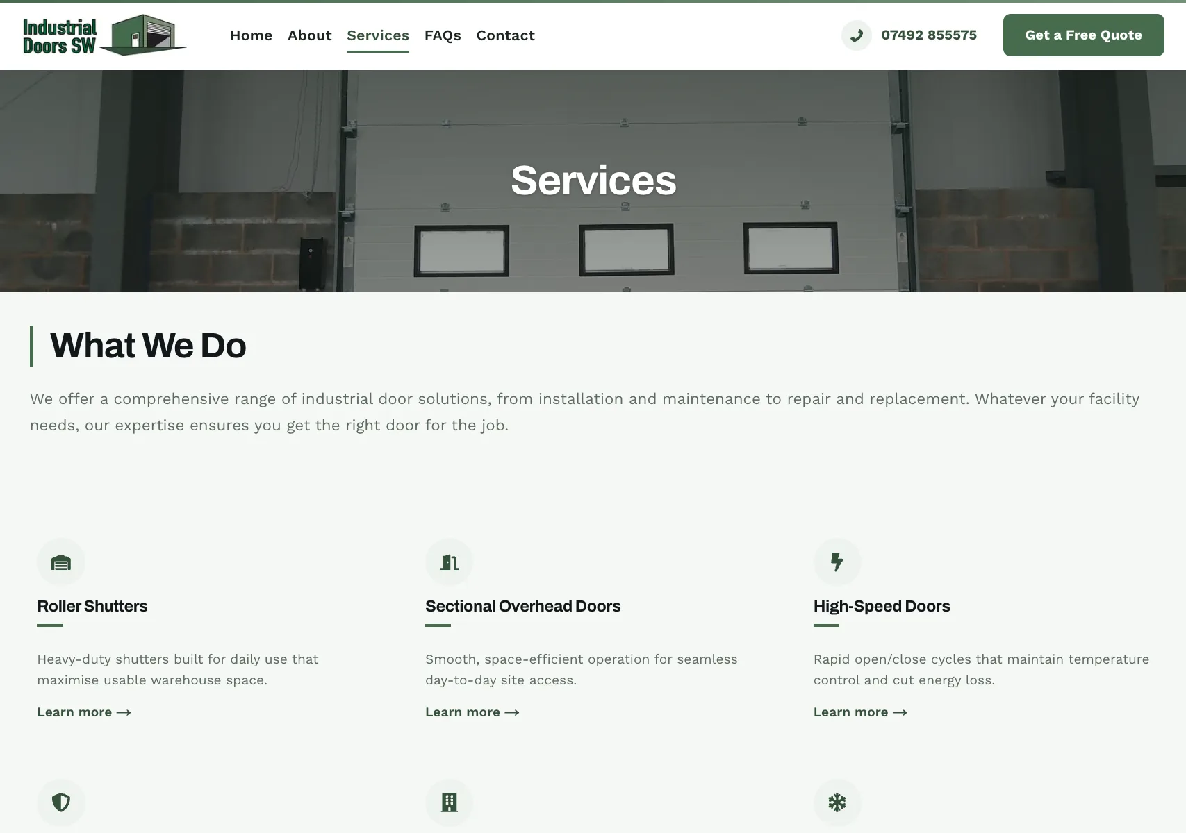 Industrial Doors SW Ltd Showcase - Technical Implementation Detail 2
