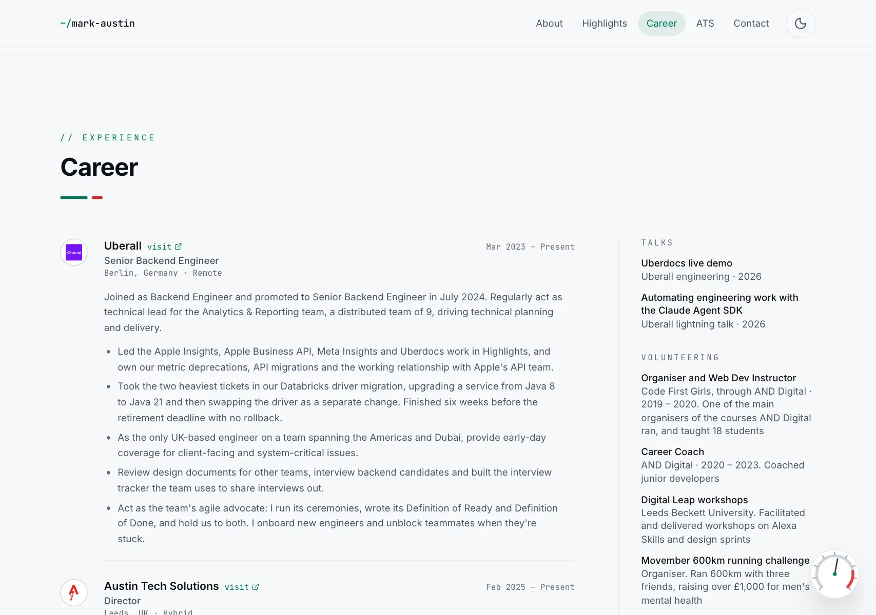 Mark Austin Showcase - Technical Implementation Detail 3