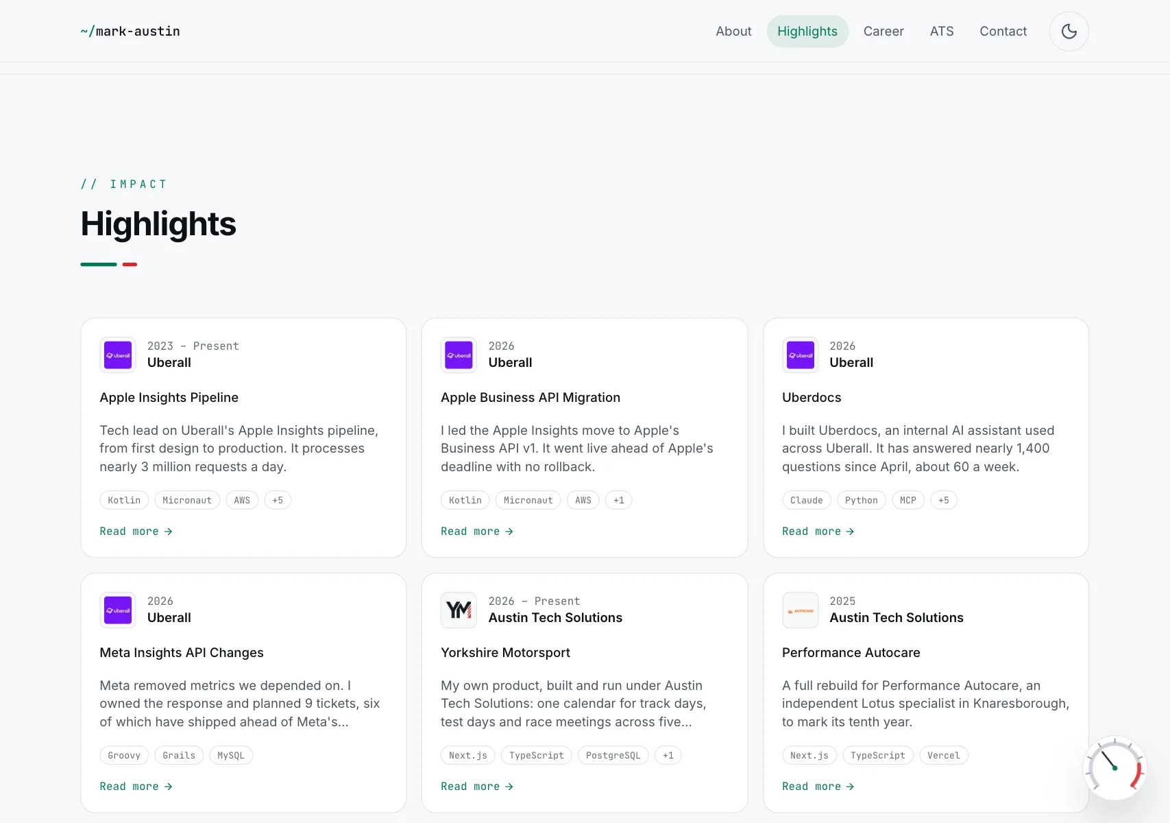 Mark Austin Showcase - Technical Implementation Detail 2
