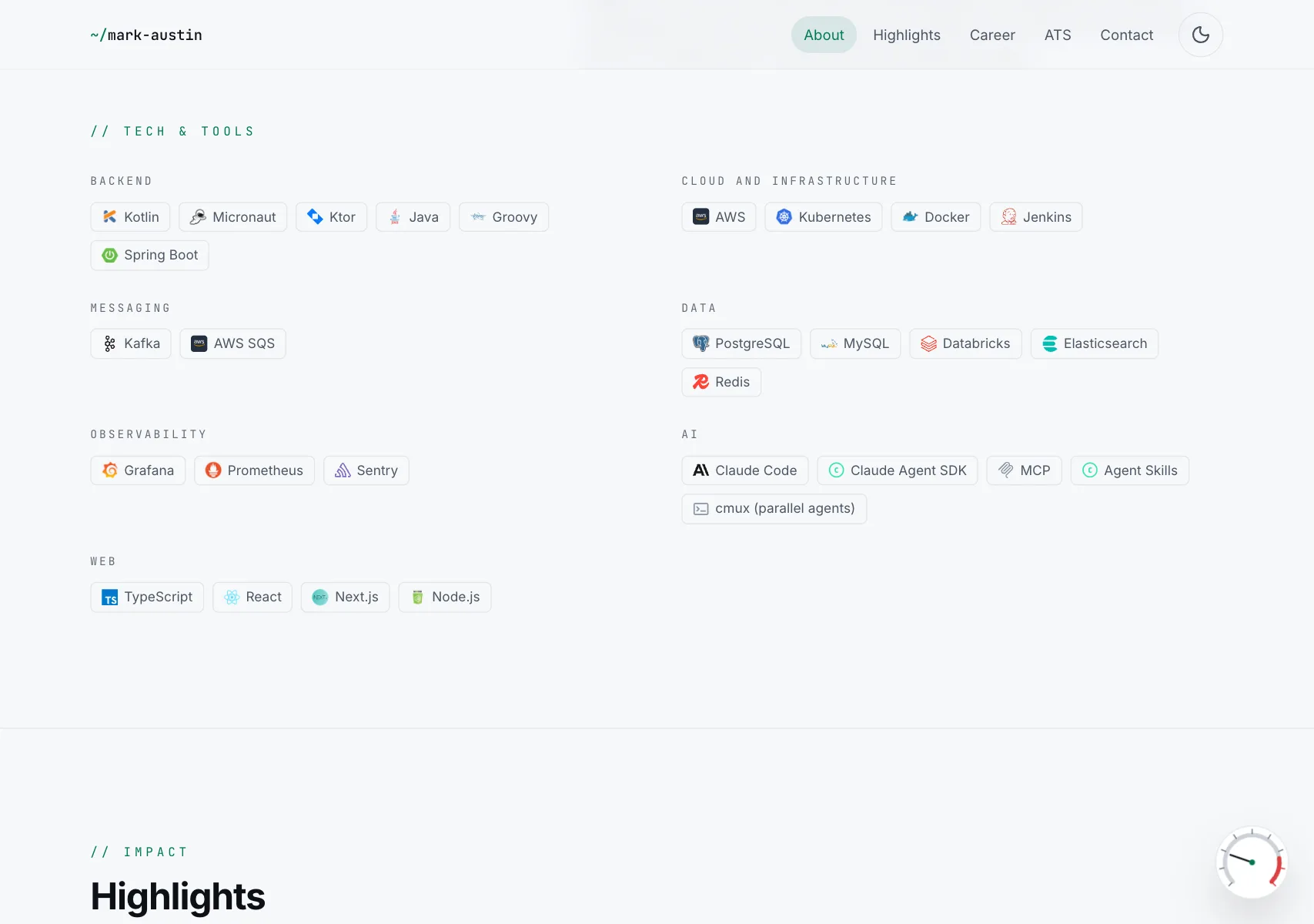 Mark Austin Showcase - Technical Implementation Detail 4