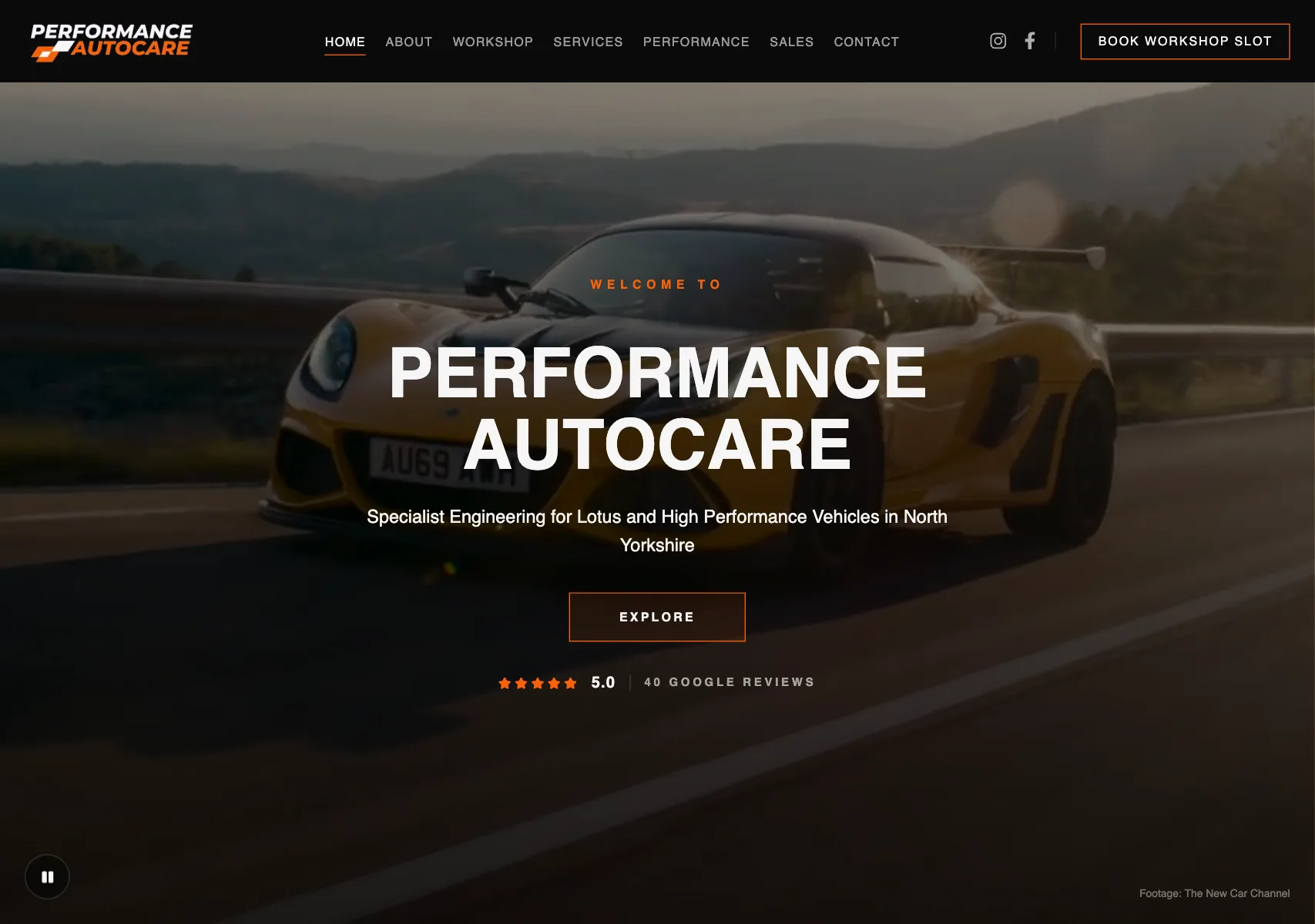 Performance Autocare website