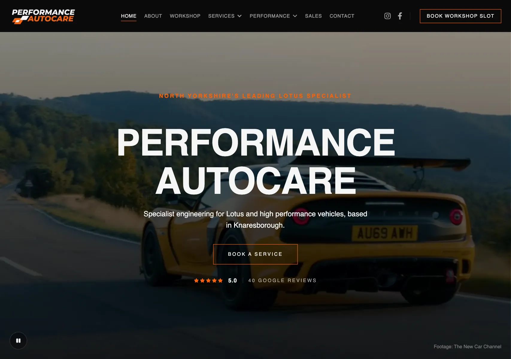 Performance Autocare website