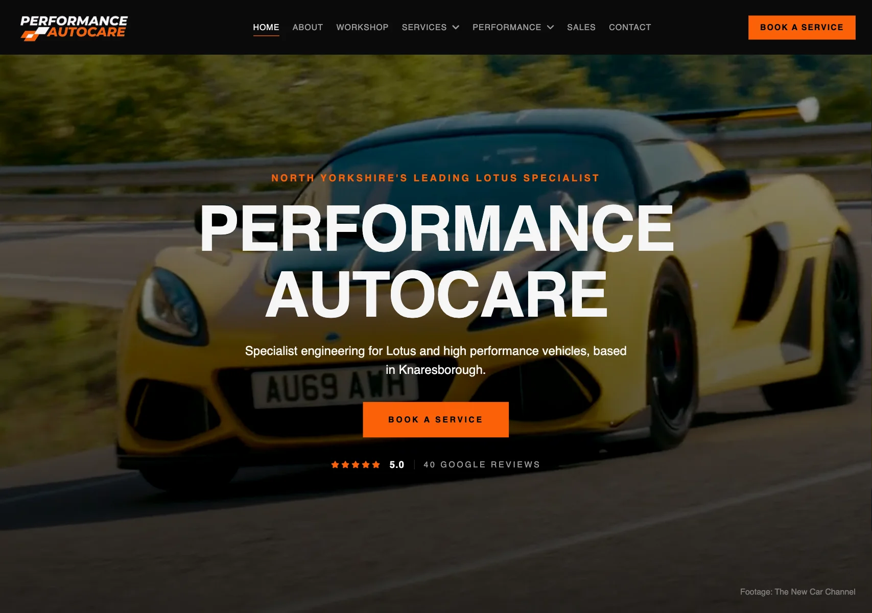 Performance Autocare homepage: specialist engineering for Lotus and high performance vehicles in Knaresborough