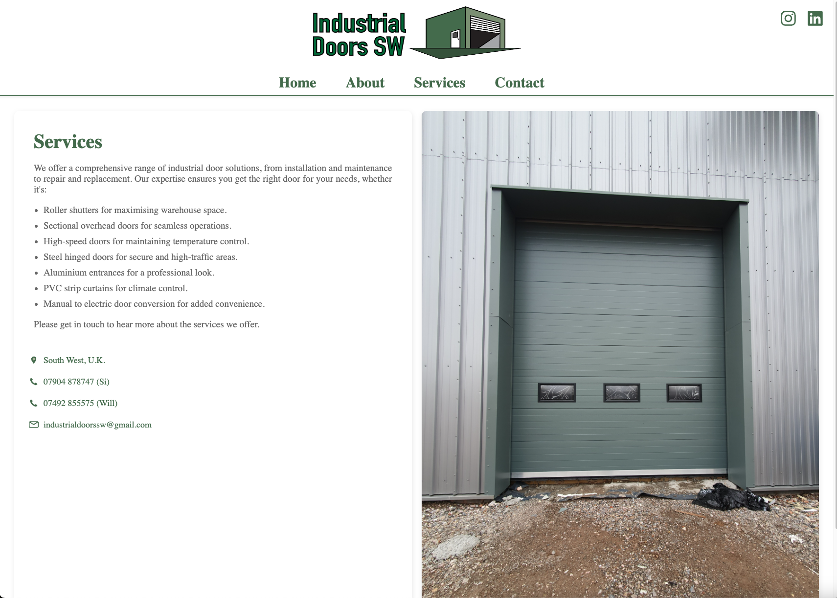 Industrial Doors SW Ltd Showcase - Technical Implementation Detail 2