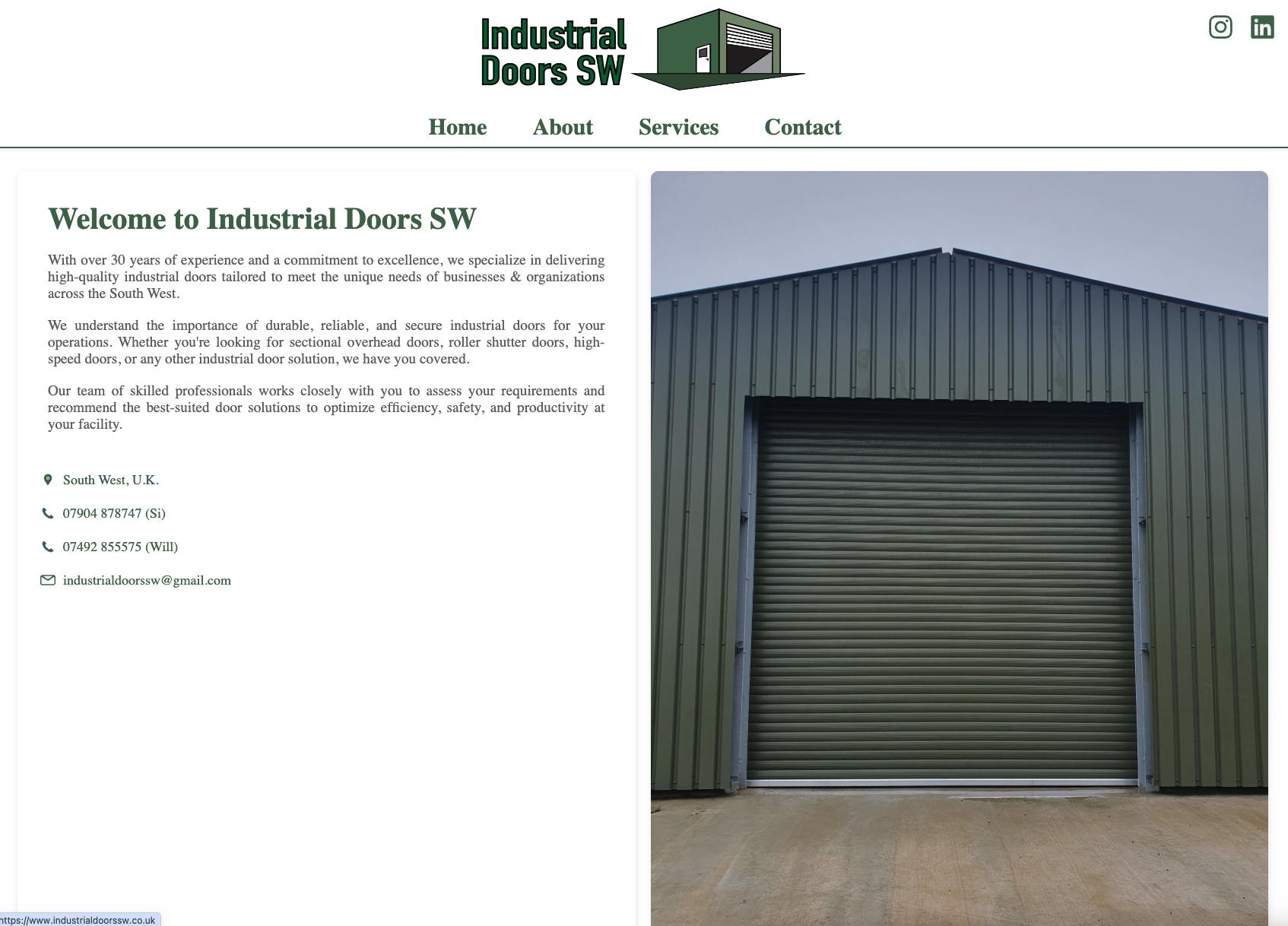 Industrial Doors SW Ltd Showcase - Technical Implementation Detail 1