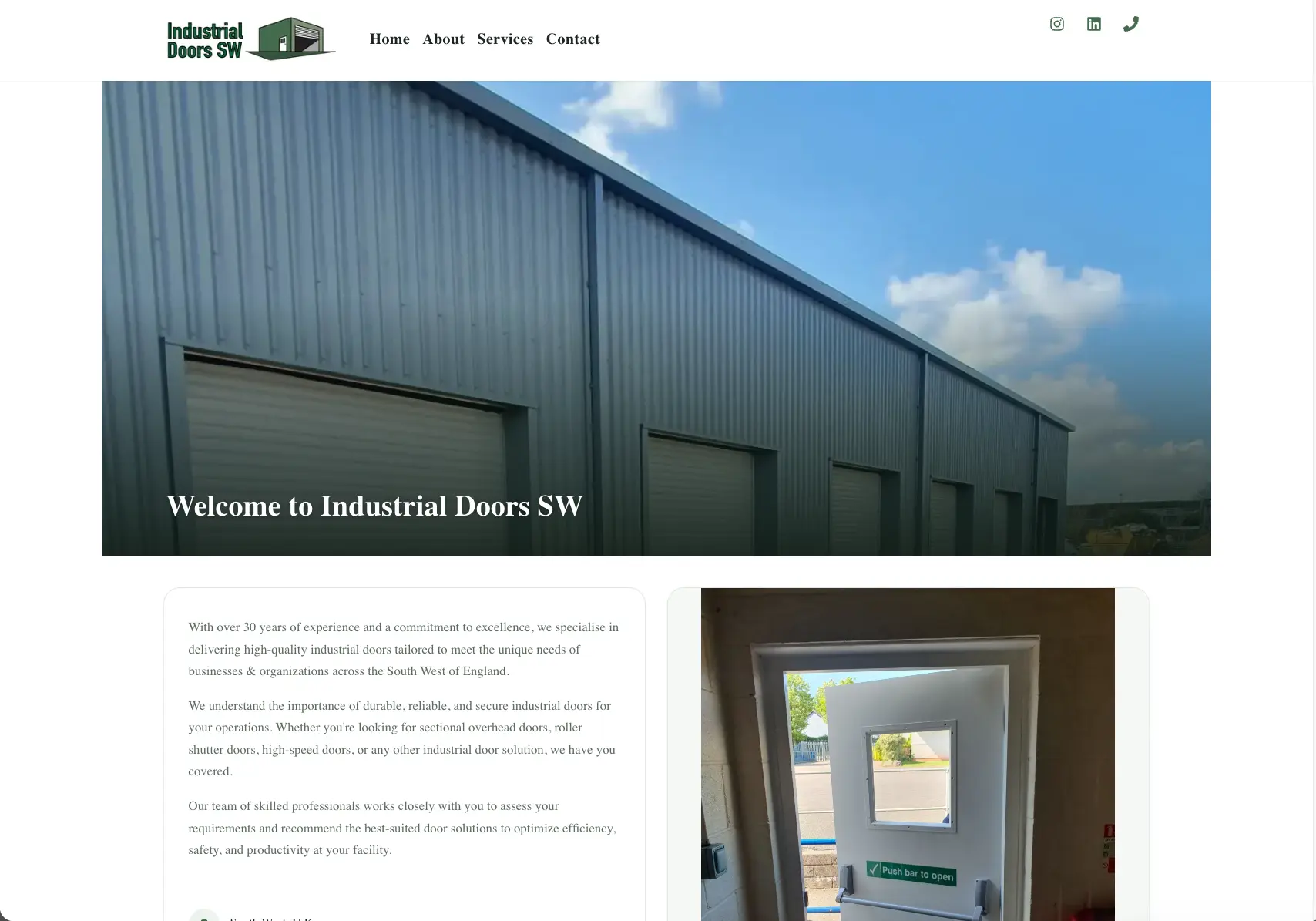 Industrial Doors SW Ltd Showcase - Technical Implementation Detail 1