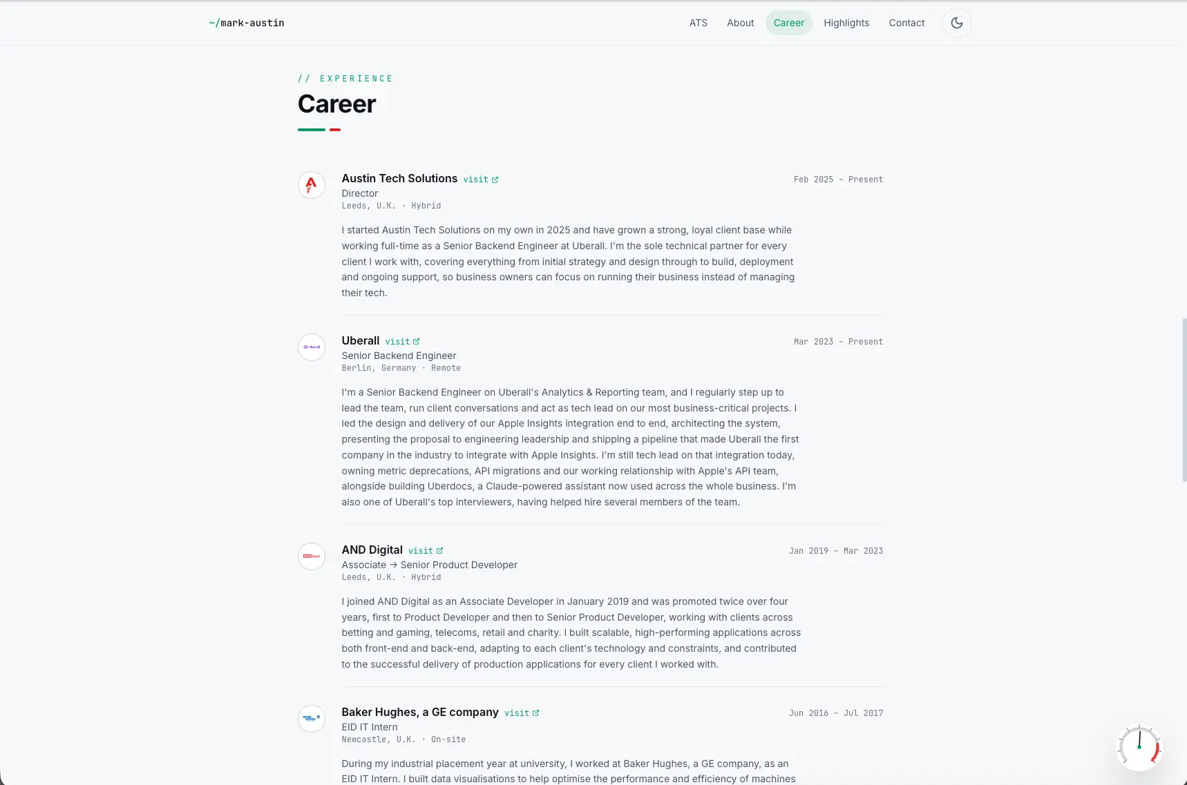 Mark Austin Showcase - Technical Implementation Detail 2